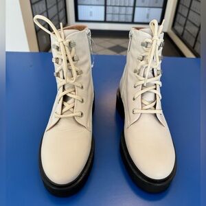 Aquatalia Mariola Women’s Fashion Ankle Boots made in Italy in Ivory color